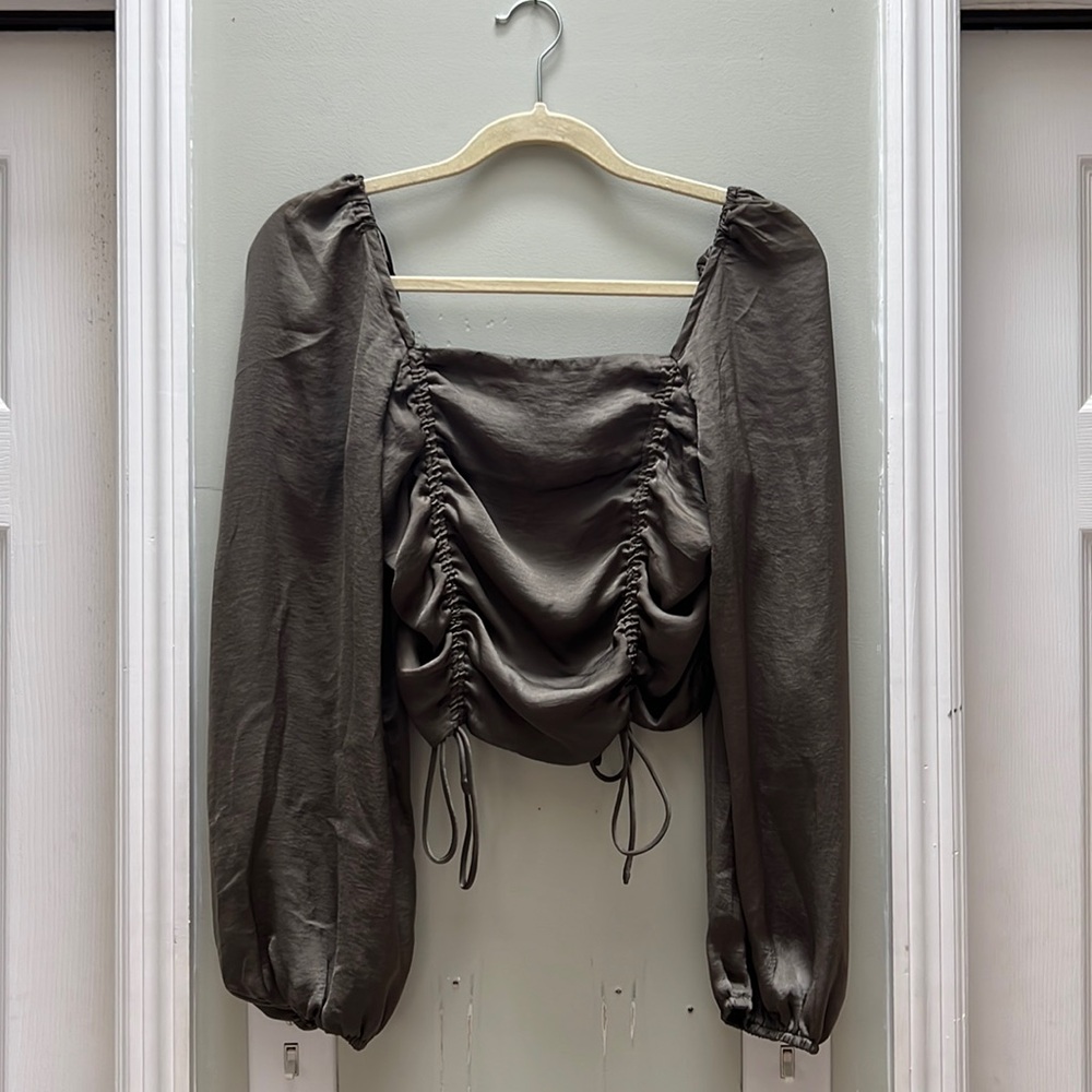 Cropped Olive Blouse